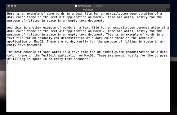 Normal light background in TextEdit on Mac