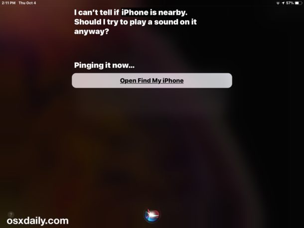 Finding lost iPhone by playing sound from Siri