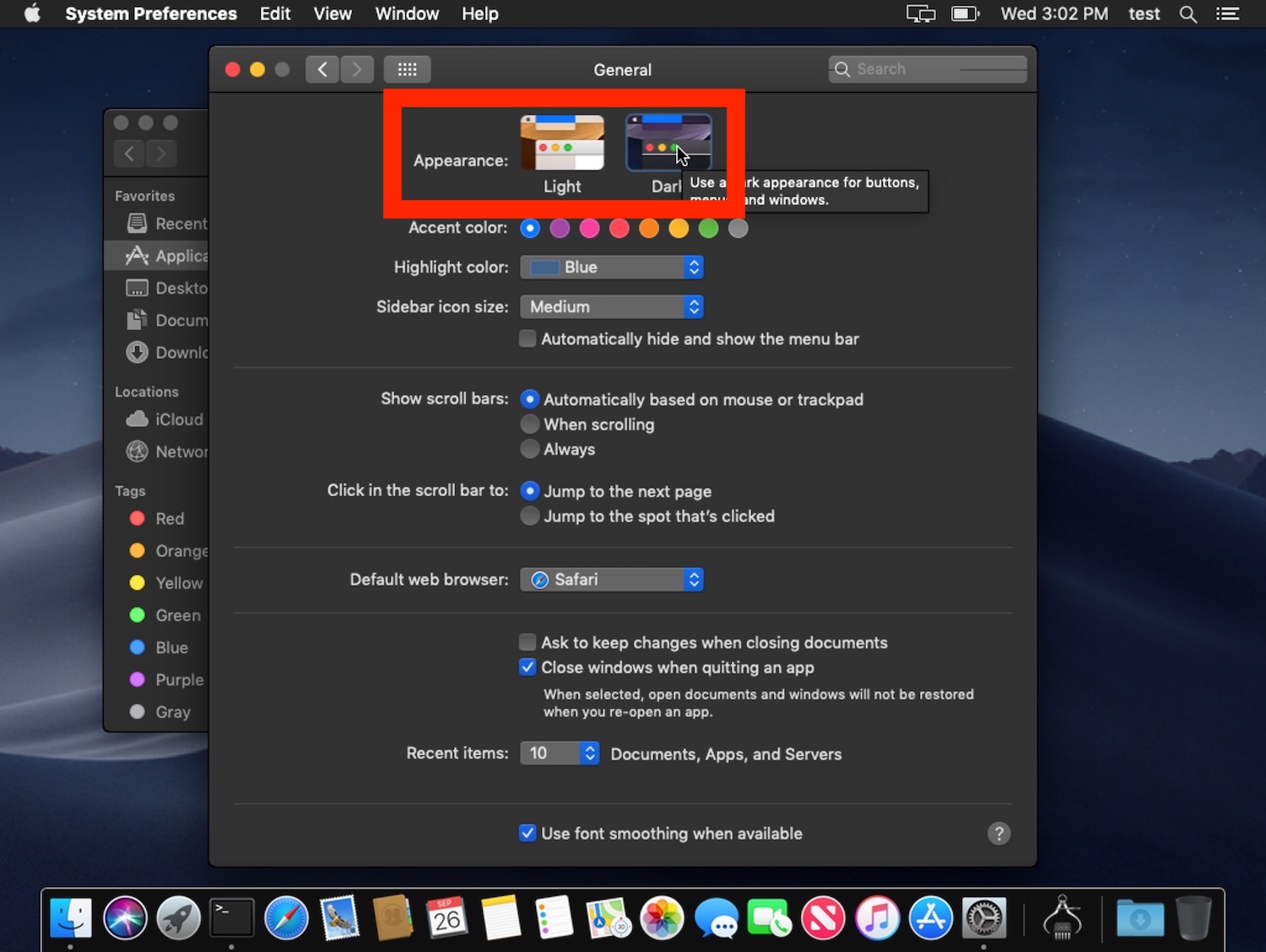 How to change to Dark theme in MacOS