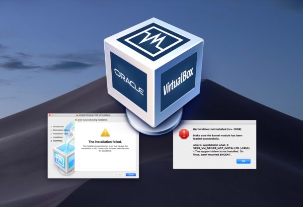 Install and run Virtualbox in MacOS Mojave 