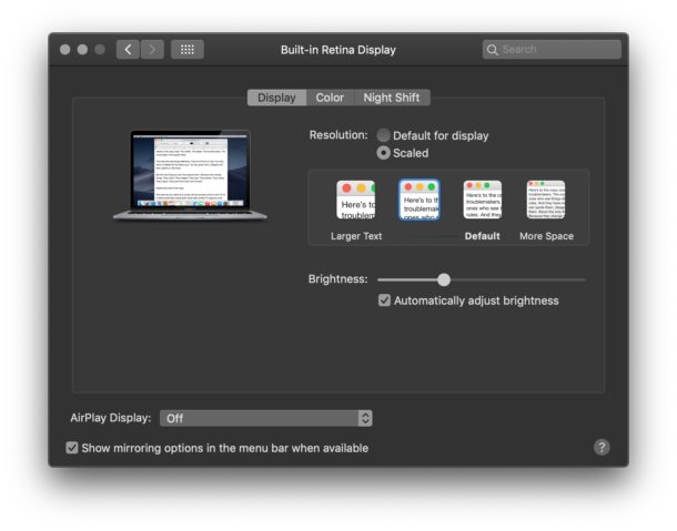 Reduce screen brightness to improve battery life on Mac laptops