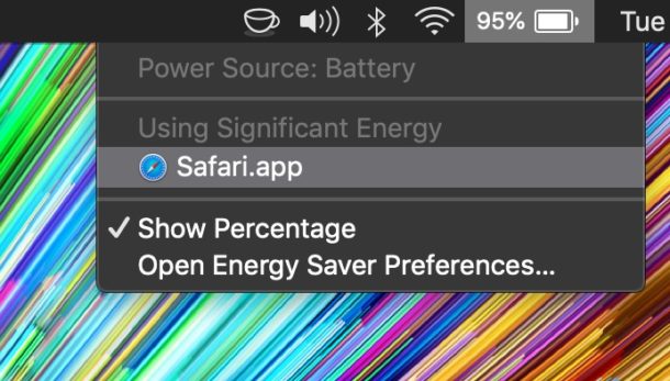 See what apps using significant energy in MacOS Mojave
