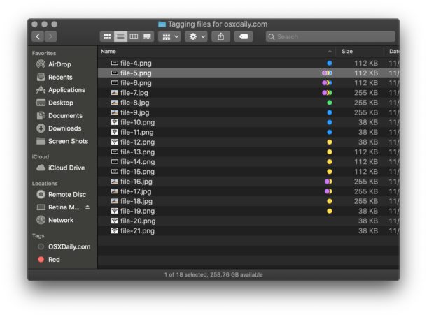 Seeing tags in the List view of Finder