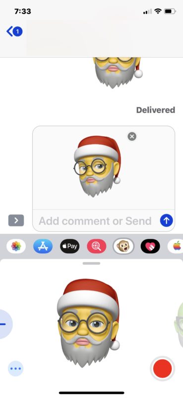 Using the Santa hat Memoji on iPhone 
